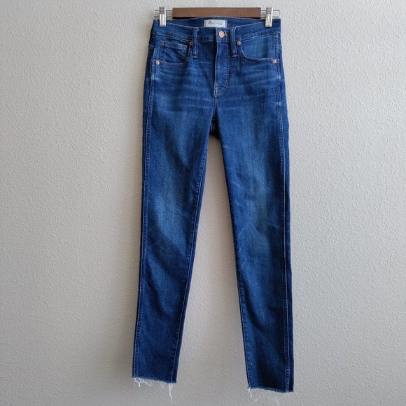 Madewell 9" High-Rise Skinny Jeans in Paloma Wash - Raw Hem Edition Size 25 - Picture 3 of 15